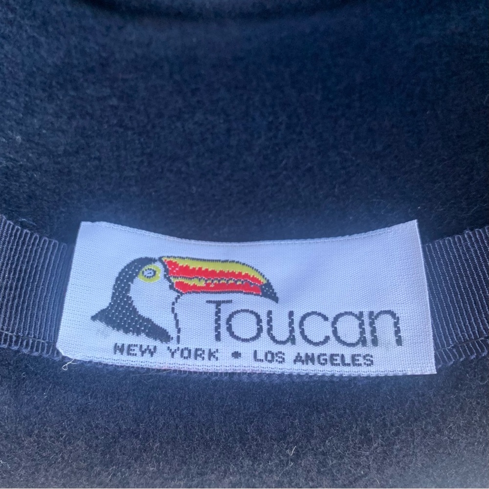 Toucan SouthWestern Hat Black Wool Metal Medallion Surround On Ribbon - Picture 10 of 10